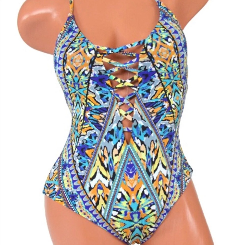 Tribal Monarchy M One Piece Swimsuit Boho Artist 
Beach wear